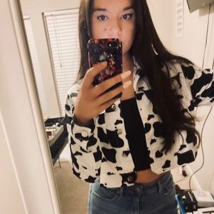 Cow Print Crop Jacket